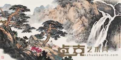 傅二石 2005年作 临流抚琴图 镜心 69×138cm